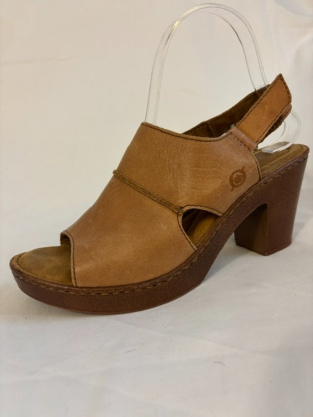 Born Wekiva Tan Leather Slingback Platform Sandal Women's Size 9M